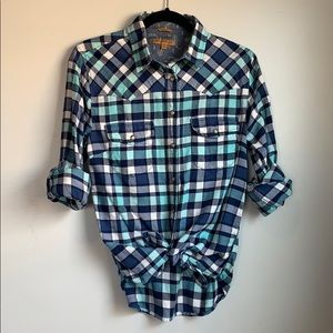 Blue flannel top